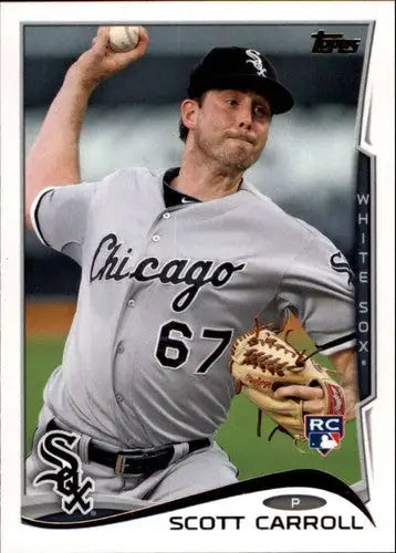 2014 Topps Update Scott Carroll rookie White Sox baseball card with original gloss