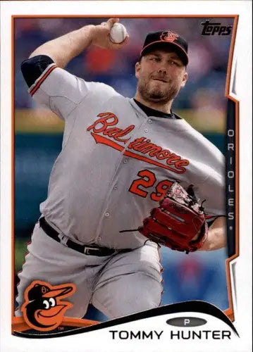 2014 Topps Update Tommy Hunter baseball card with original gloss Orioles ID 5510