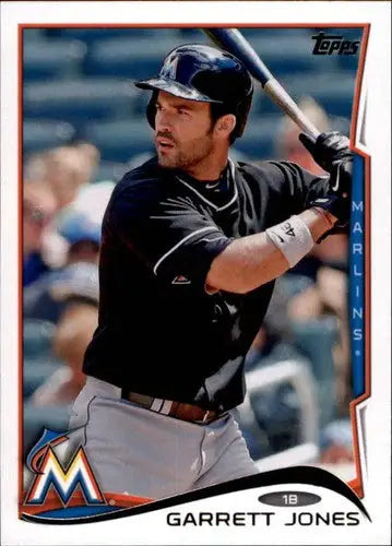 Original gloss 2014 Topps Update Garrett Jones baseball card Marlins ID 5517