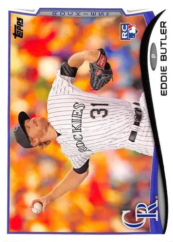 Eddie Butler baseball card from 2014 Topps Update Rookie Rockies collection