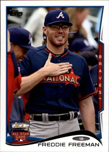2014 Topps Update Freddie Freeman baseball card with original gloss and Braves ID:71560