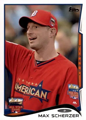 Original gloss of Max Scherzer baseball trading card from Topps Update featuring American League All-Star