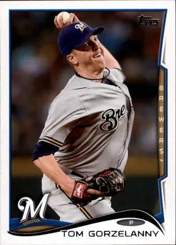 Original gloss baseball card of Tom Gorzelanny from 2014 Topps Update Brewers ID 5529