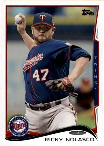 Original gloss Topps Update Ricky Nolasco baseball card from 2014 Twins collection