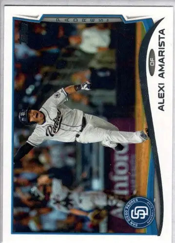 Original gloss of Alexi Amarista baseball card from 2014 Topps Update Padres series