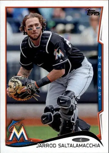 Original gloss baseball card of Jarrod Saltalamacchia from 2014 Topps Update series