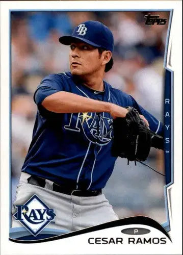 2014 Topps Update Cesar Ramos baseball card with original gloss Rays ID 18664