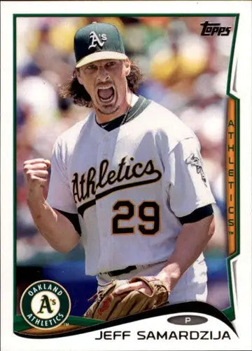 2014 Topps Update Jeff Samardzija baseball card with original gloss featuring Athletics