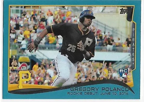Gregory Polanco baseball card with original gloss from 2014 Topps Update Blue Border