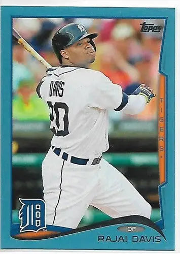 Rajai Davis baseball card with original gloss from 2014 Topps Update Blue Border series