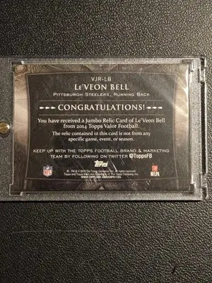2014 Topps Valor #VJR-LB Le’Veon Bell Jumbo Relics - Football Card Single
