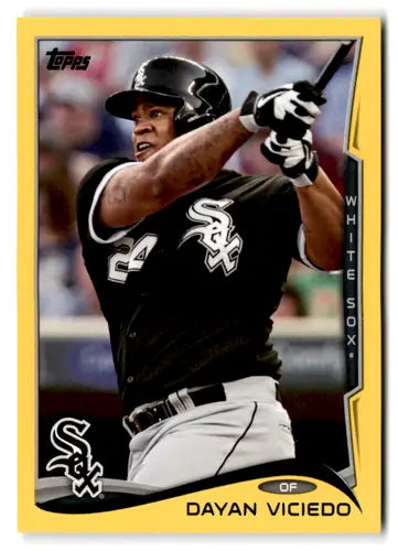 2014 Topps Yellow Dayan Viciedo White Sox baseball card NM-MT ID 73229