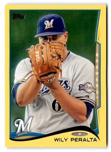 Wily Peralta baseball card from 2014 Topps Yellow series with original gloss