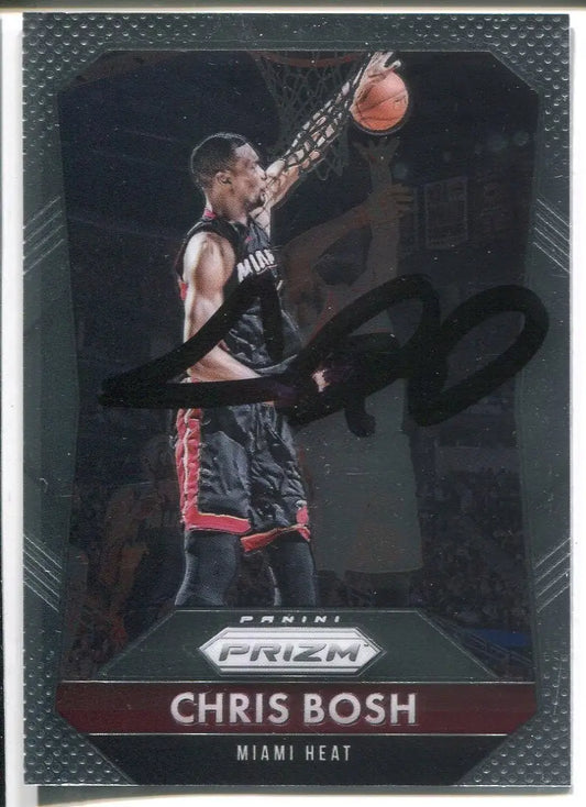 2015-16 Panini Prizm #74 Chris Bosh Auto Basketball Card Miami Heat JSA Signed - Basketball Card Single