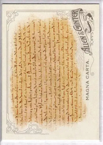 Original gloss Magna Carta trading card from 2015 Allen and Ginter Simply Sandoval