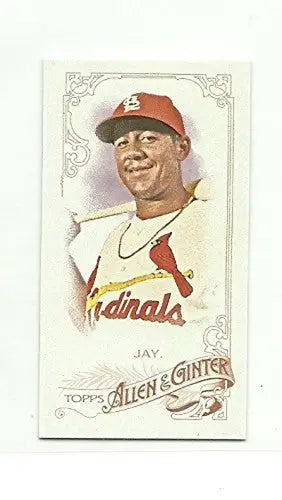 Original gloss baseball card featuring Jon Jay from 2015 Allen and Ginter Mini series