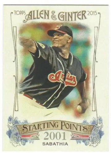 2015 Allen and Ginter Starting Points #SP-60 CC Sabathia NM-MT Indians ID:19292 - Baseball Card Single