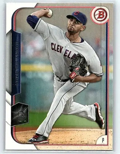 Baseball card of Danny Salazar with original gloss from 2015 Bowman #10 NM-MT