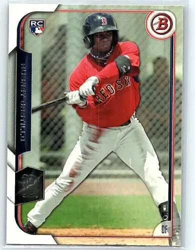 Original gloss baseball card of Rusney Castillo rookie Red Sox 2015 Bowman #125