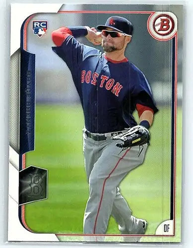 Baseball card of Bryce Brentz with original gloss from 2015 Bowman NM-MT Rookie Red Sox