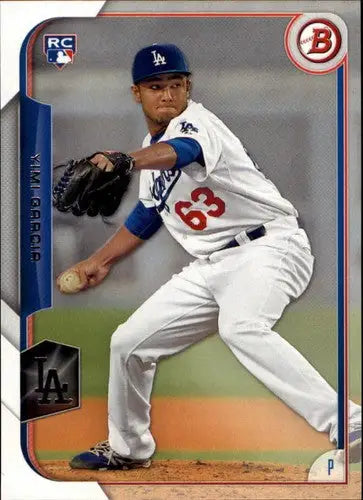 Baseball card of Yimi Garcia rookie Dodgers 2015 Bowman original gloss NM-MT RC