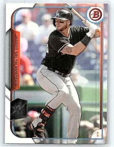 Original gloss baseball card of Jarrod Saltalamacchia NM-MT from 2015 Bowman Marlins