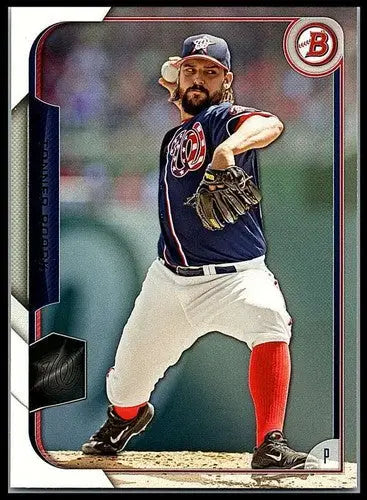 Baseball card of Tanner Roark pitcher with original gloss, 2015 Bowman NM-MT Nationals