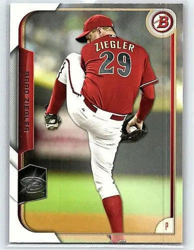 2015 Bowman Brad Ziegler NM-MT baseball card with original gloss Diamondbacks ID 3853