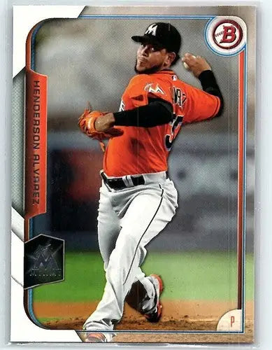 Original gloss Henderson Alvarez baseball card 2015 Bowman NM-MT Marlins ID 3873