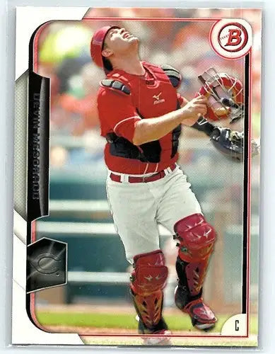 Original gloss Baseball card of Devin Mesoraco NM-MT catcher from 2015 Bowman