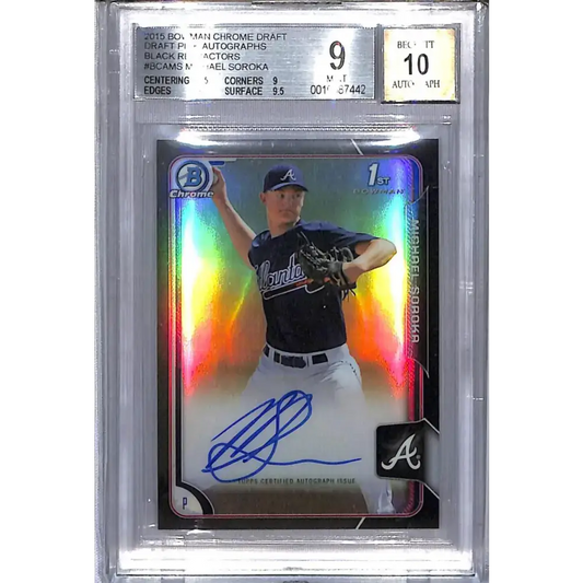 2015 Bowman Chrome Draft #BCAMS Michael Soroka BGS 9 Mint Auto 6/35 Atlanta Braves Baseball Card - Baseball Card Single
