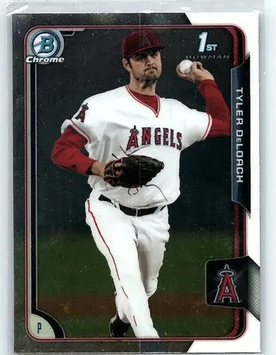 2015 Bowman Chrome Prospects BCP46 Tyler DeLoach baseball card featuring Tyler Deloach in NM-MT condition