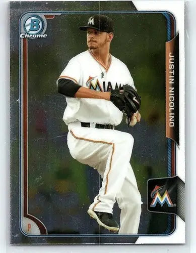 Original gloss Bowman Chrome Prospects BCP93 Justin Nicolino baseball card NM-MT Marlins
