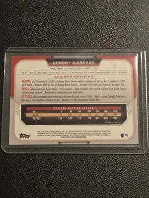 2015 Bowman Draft #1 Dansby Swanson - Baseball Card Single