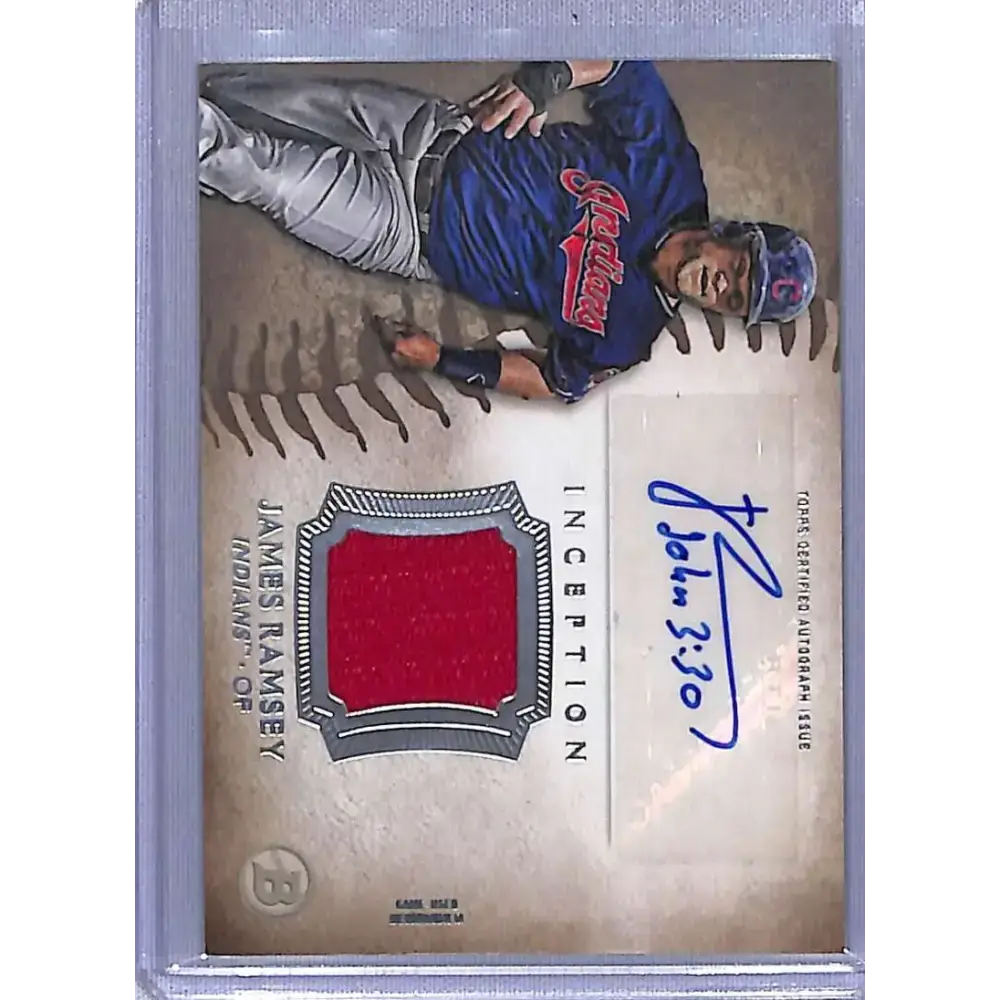 2015 Bowman Inception #IAR-JRA James Ramsey Autographed Relics NM-MT Baseball Card - Baseball Card Single