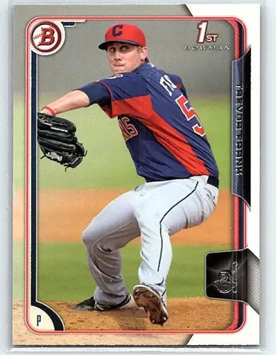 Original gloss baseball card of Trevor Frank from Bowman Prospects BP129 Rookie Indians