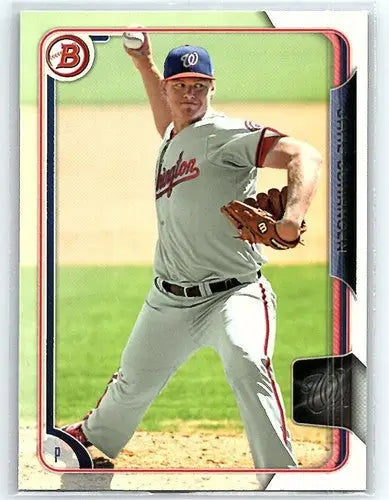 Original gloss Baseball card featuring pitcher Jake Johansen BP130 Bowman Prospects