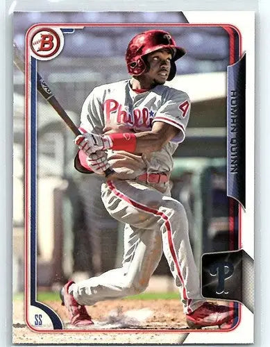 Original gloss Baseball card 2015 Bowman Prospects BP7 Roman Quinn Rookie Phillies