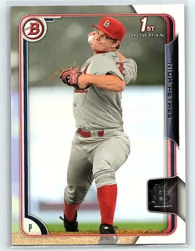 Baseball card featuring 2015 Bowman Prospects BP84 Nick Petree Rookie Cardinals