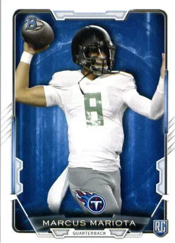 Marcus Mariota Bowman Rookies football card with original gloss from 2015 Bowman Rookies series