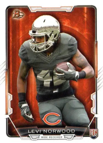 Levi Norwood Bowman Rookies football card with original gloss from 2015 Bowman Rookies series