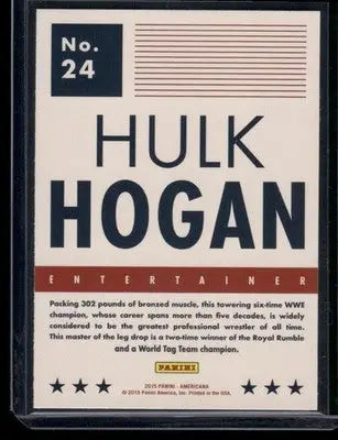 2015 Panini Americana Hulk Hogan #24 - Other
