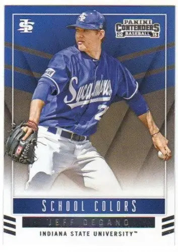 Original gloss Baseball card of Jeff Degano from Panini Contenders School Colors series