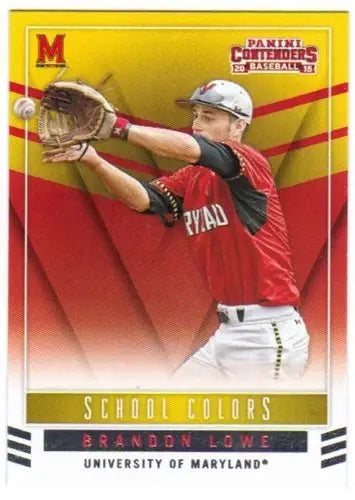 Original gloss baseball trading card from Panini Contenders School Colors series