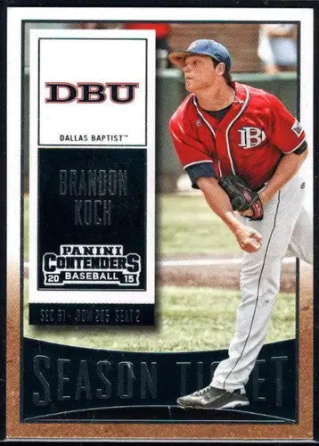 Original gloss Baseball card from 2015 Panini Contenders Season Ticket Brandon Koch