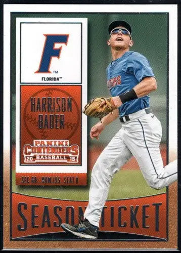 Harrison Bader baseball card from 2015 Panini Contenders Season Ticket series
