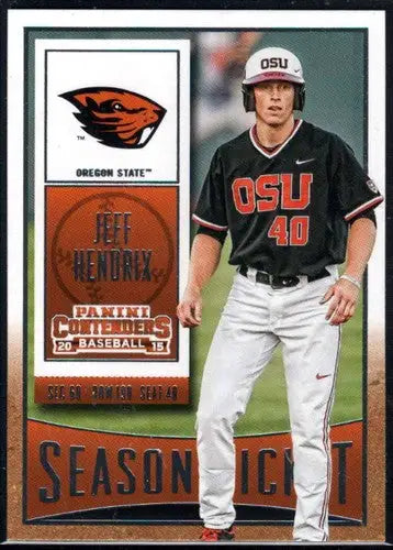 Jeff Hendrix baseball card from Panini Contenders Season Ticket 2015 product