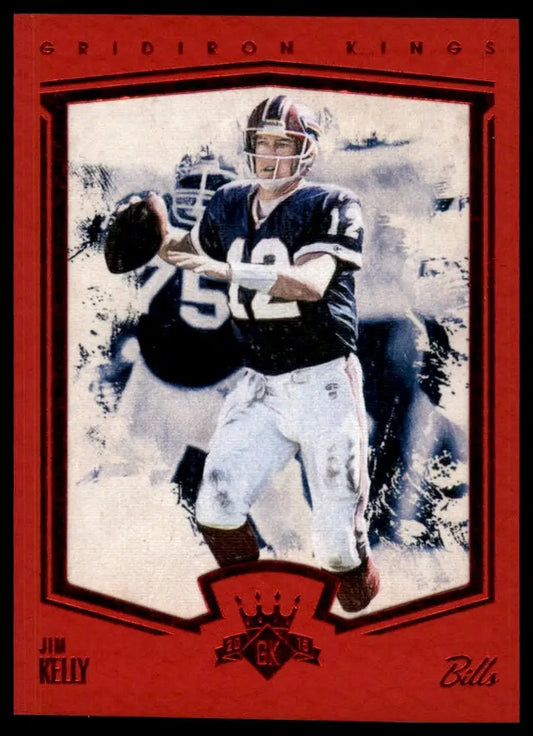 2015 Panini Gridiron Kings - Limited Lithos Jim Kelly #167 Red Frame - Football Card Single