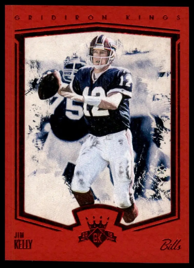 2015 Panini Gridiron Kings - Limited Lithos Jim Kelly #167 Red Frame - Football Card Single