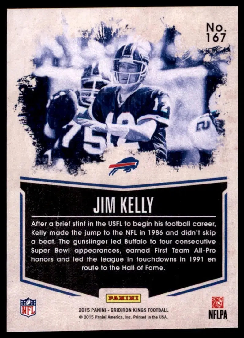 2015 Panini Gridiron Kings - Limited Lithos Jim Kelly #167 Red Frame - Football Card Single